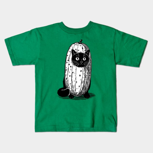 Kitty in a Pickle Costume Kids T-Shirt by KilkennyCat Art